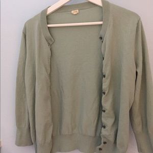 J Crew Factory Clare Cardigan Light Sage